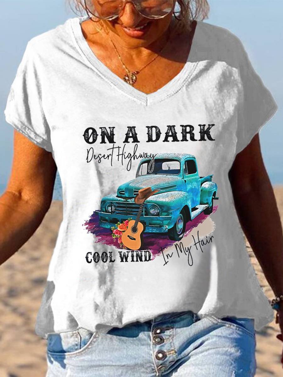 On A Dark Desert Highway Hippie Graphic Tees