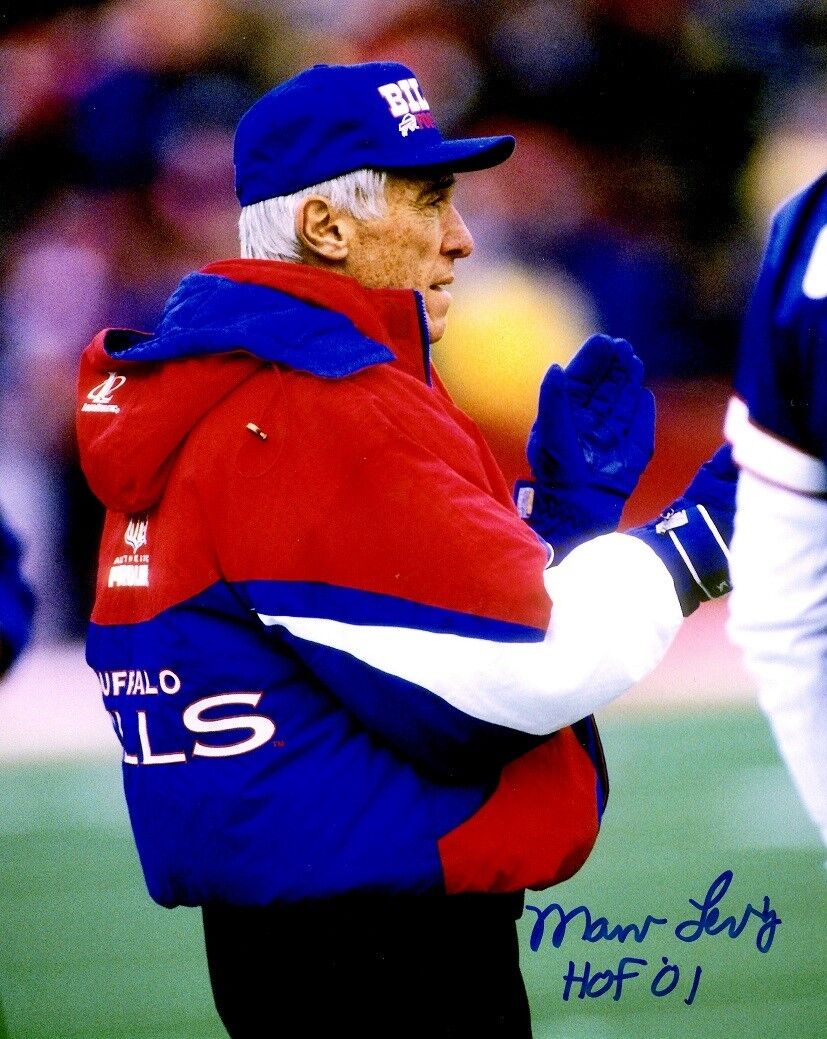 Signed 8x10 MARV LEVY Buffalo Bills Autographed Photo Poster painting - w/COA