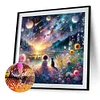 5D DIY Full Round Drill Diamond Painting Girl Cat Home Decor Art Craft 40x40cm