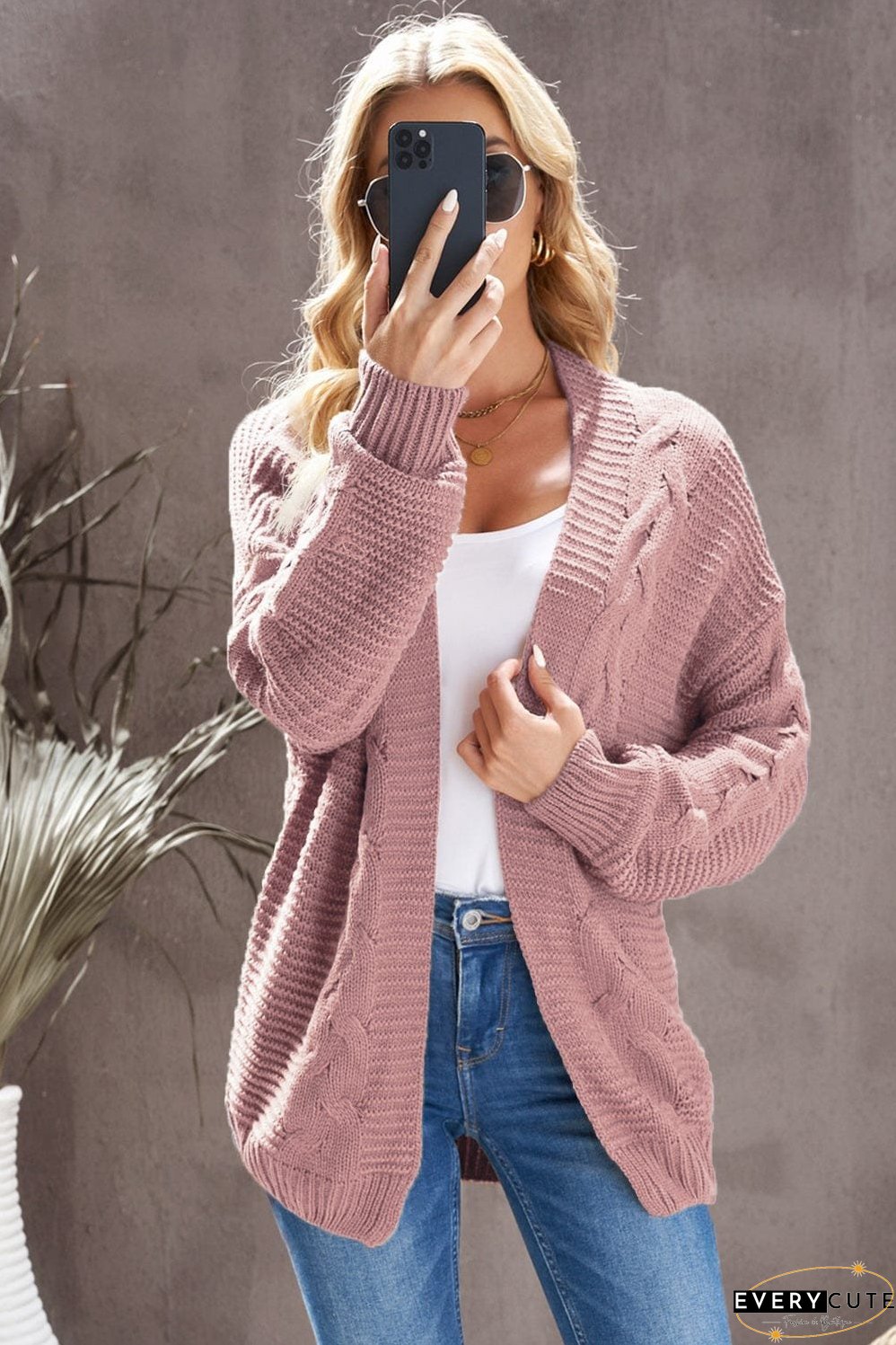 Hollow Out Knit Cardigan