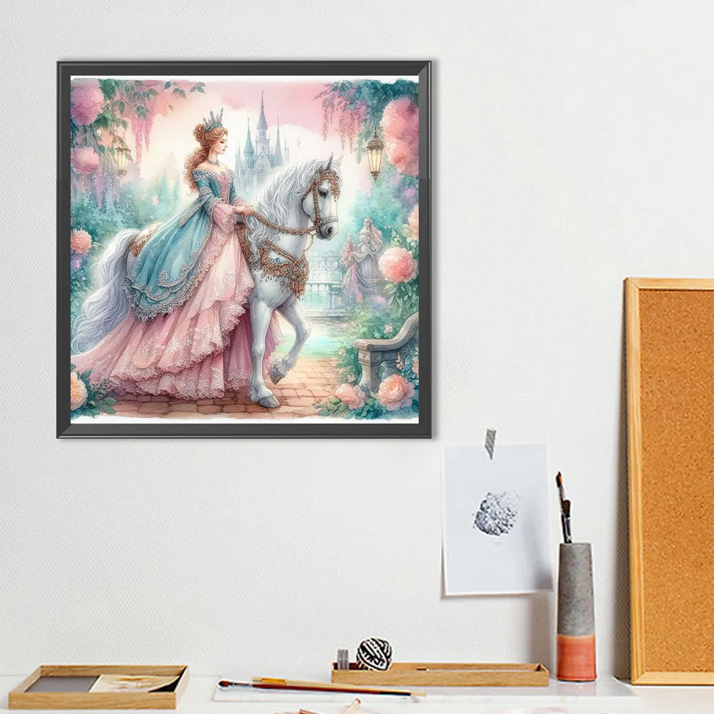 Diamond Painting - Full Round Drill - Horse Girl(Canvas|40*40cm)