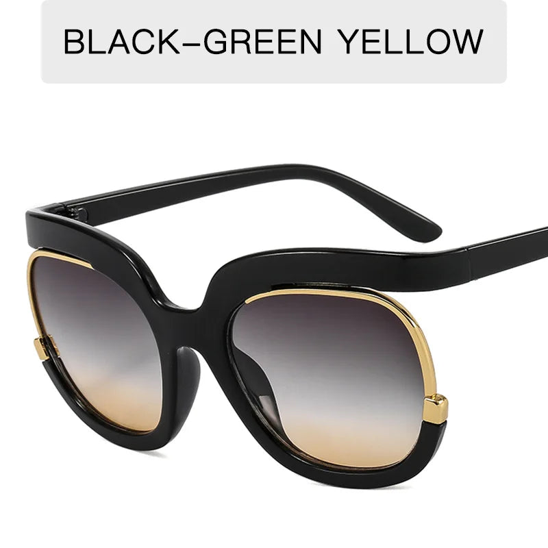Llyge Llyge New Square Gradient Sunglasses Women Luxury Brand Designer Fashion Large Frame Eyewear Men Outdoor Glasses UV400 Gafas De Sol llyge