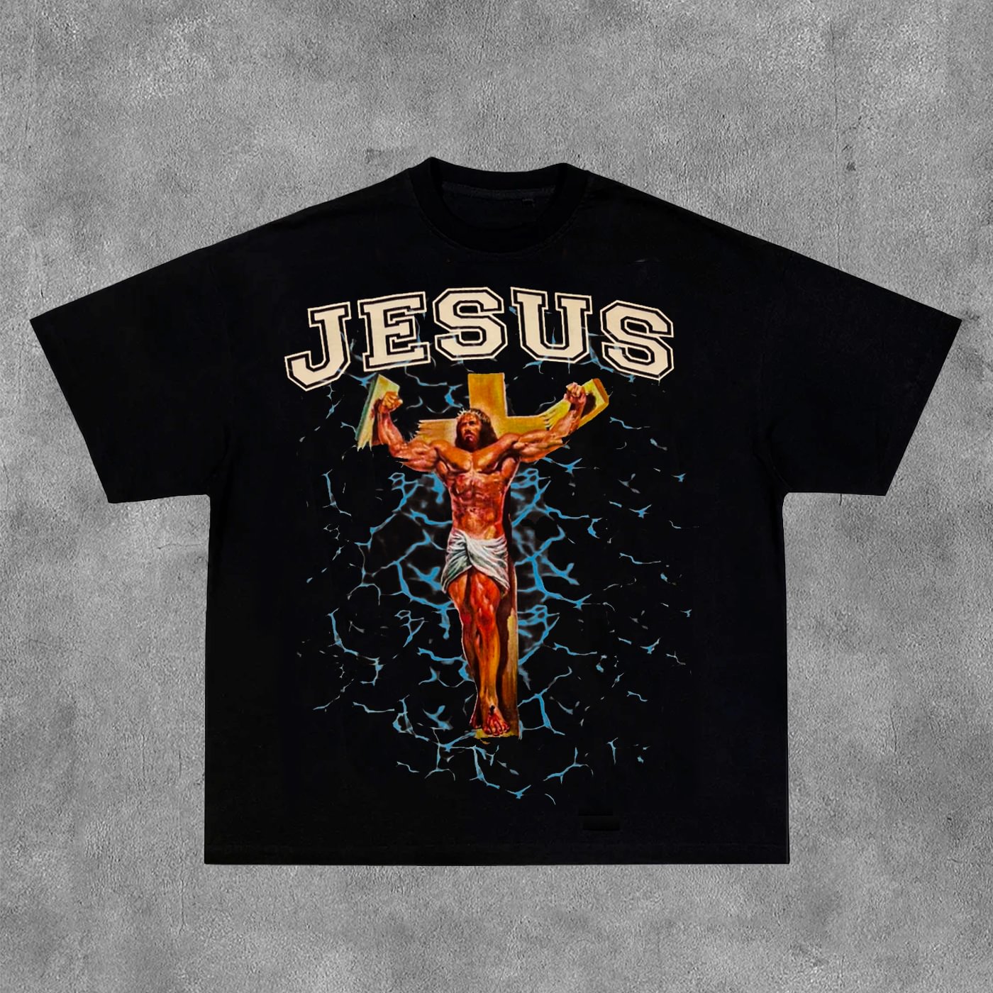 Sopula Jesus Gods Work Print Cotton Short Sleeve T-Shirt - SOPULA