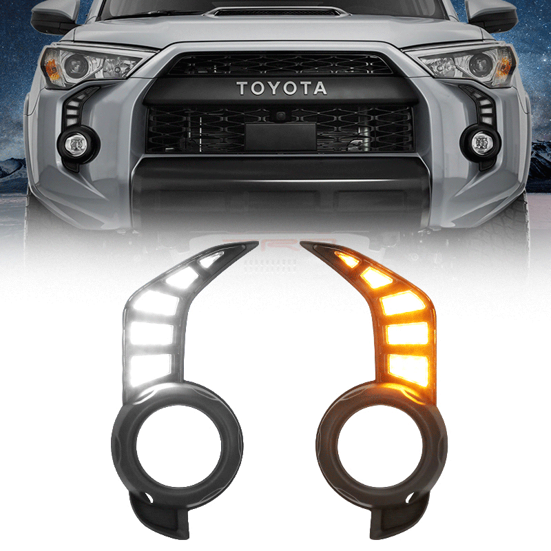 Fog Light Brackets with Tri-color Lighting for 2014-Later Toyota 4Runner
