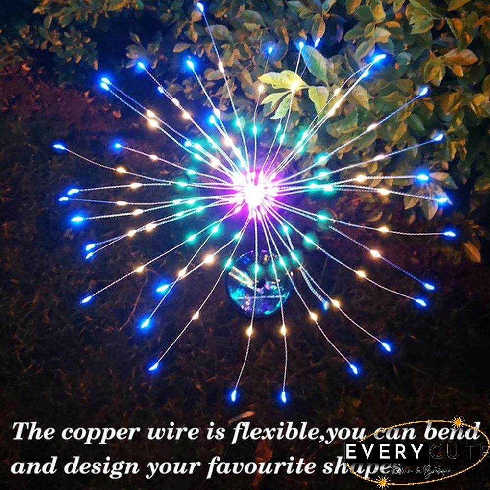 Newest Upgrade Solar Garden Decorative Lights Outdoor Solar Powered 40Copper Wires String Landscape Light Diy Flowers Fireworks Trees for Walkway Patio Lawn Backyard,christmas Party Decor