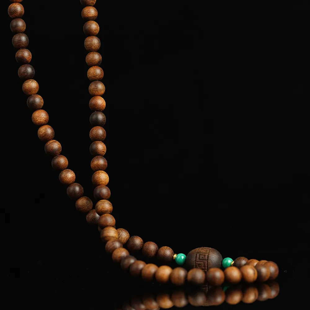 Vietnam Fusen Red Clay Sinking Grade Nha Trang Agarwood 8mm Beads Mala Bracelet