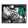 Cat Kiss Butterfly-11CT Stamped Cross Stitch 40*50cm