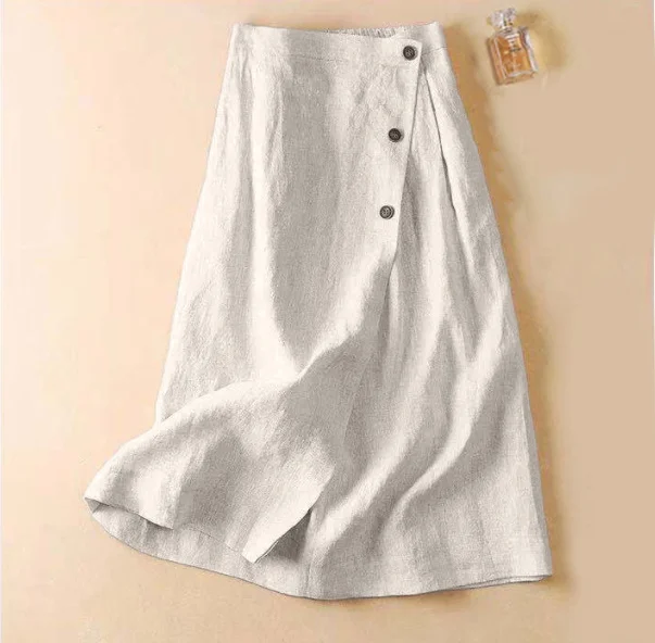 Casual Elastic Waist A-Line Skirt