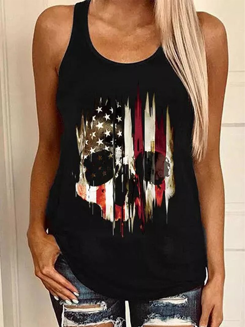 Casual Skull Printed Tank Top