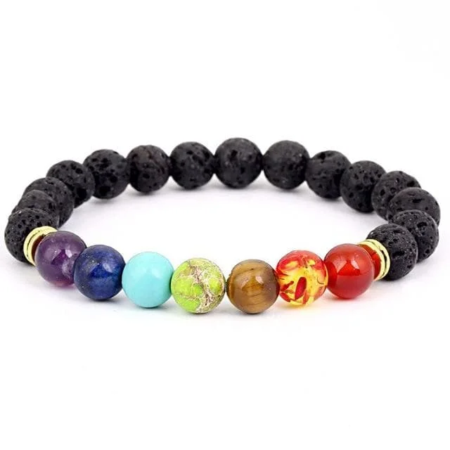 Black Natural Stone Yoga Bracelet SS0160