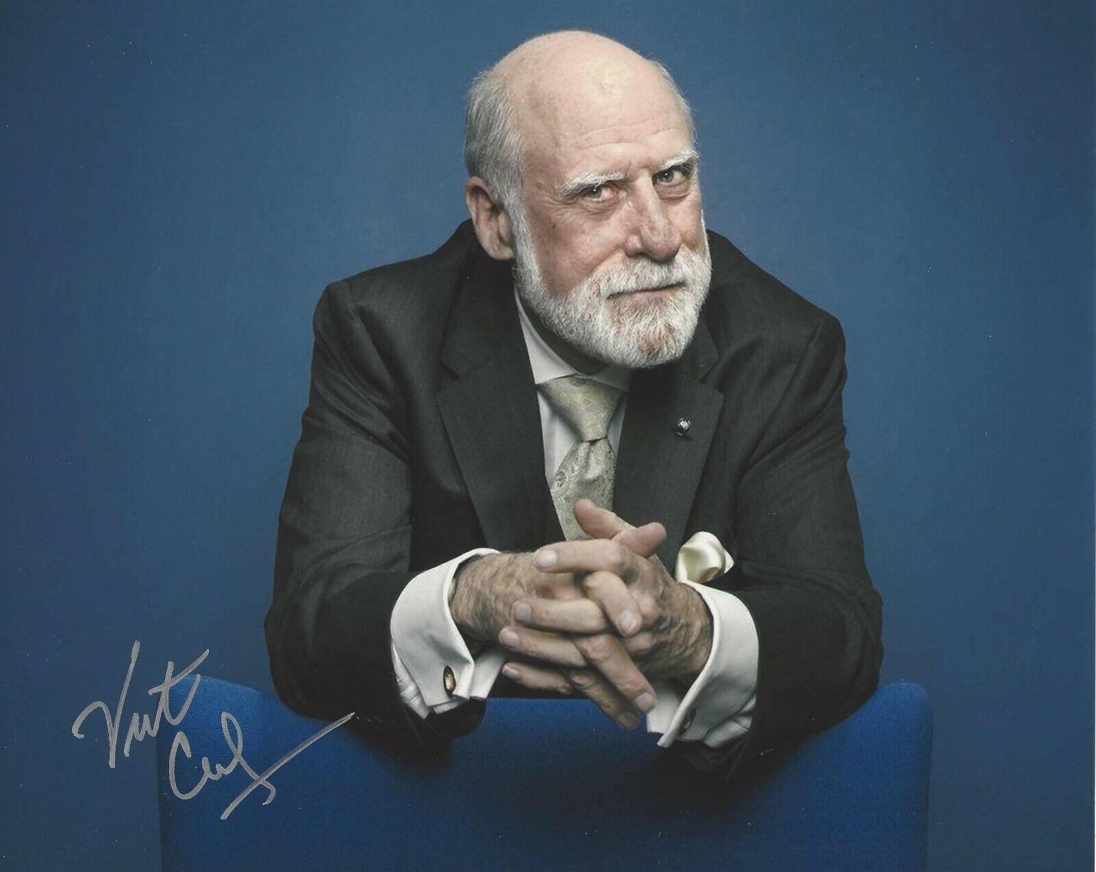 VINT CERF SIGNED AUTHENTIC 8X10 Photo Poster painting 3 w/COA INVENTOR FATHER OF THE INTERNET