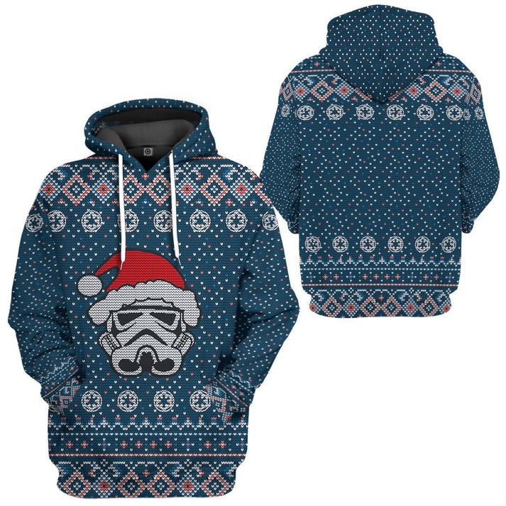 Unisex Blue Ugly Christmas Sweaters 3D Print Hoodies