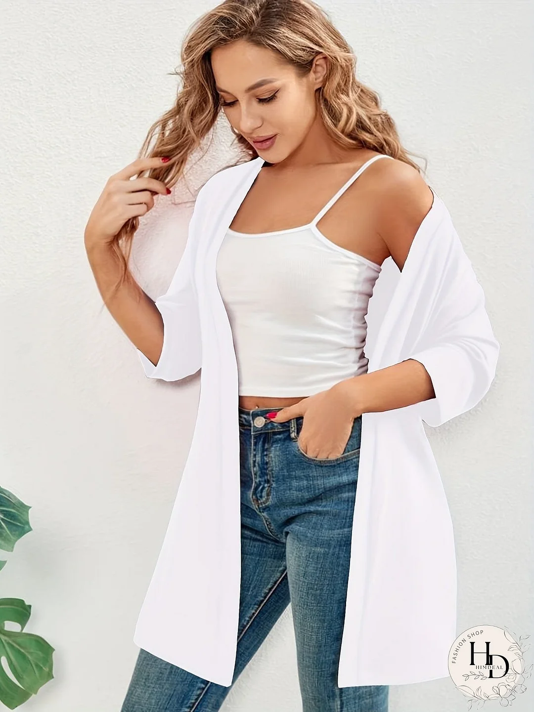 Women's Plus Size Open Front Cardigan