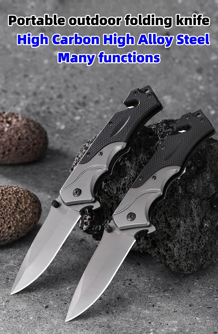 Outdoor multifunctional titanium camping knife