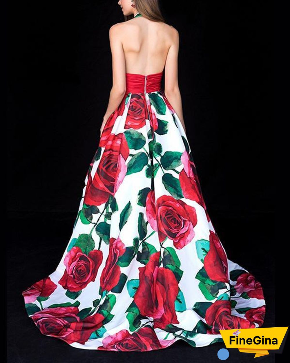 Vintage Maxi Dresses Printed  V Neck Elegant  Dresses