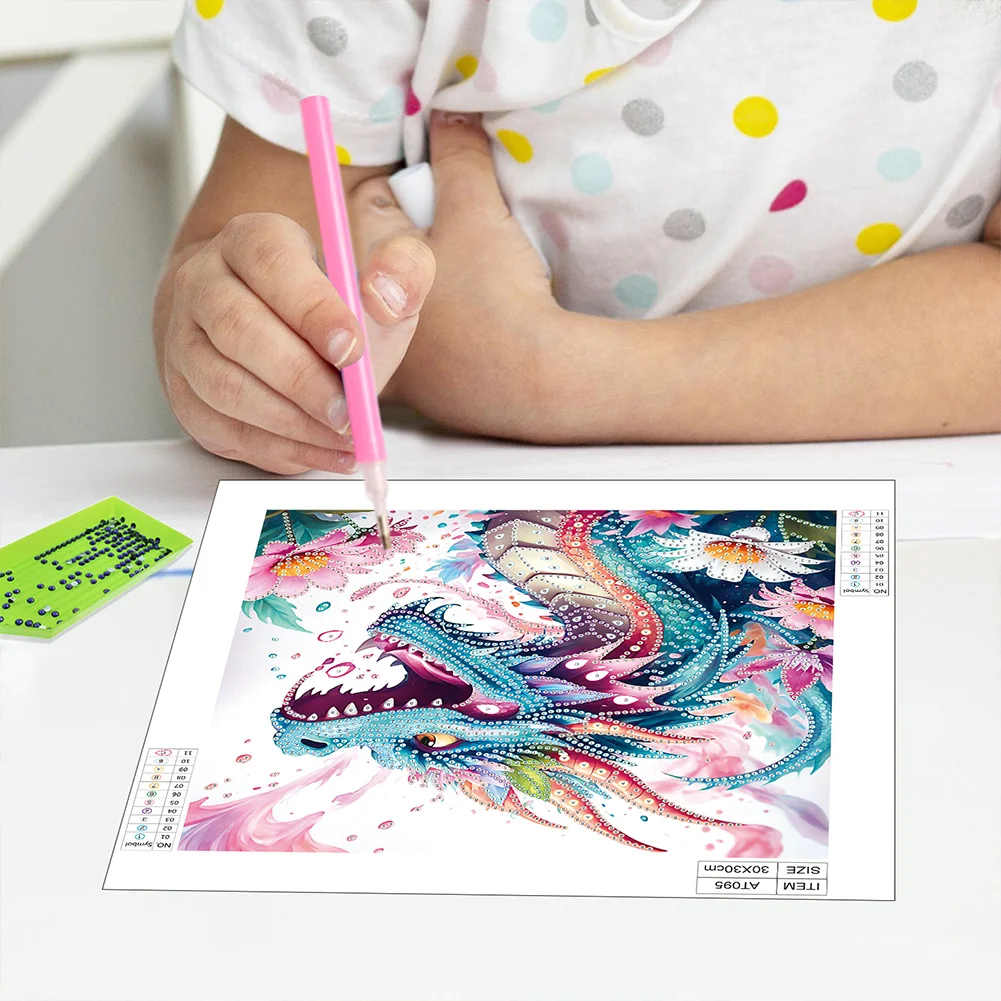 Diamond Painting - Partial Special Shaped Drill - Dragon(Canvas|30*30cm)