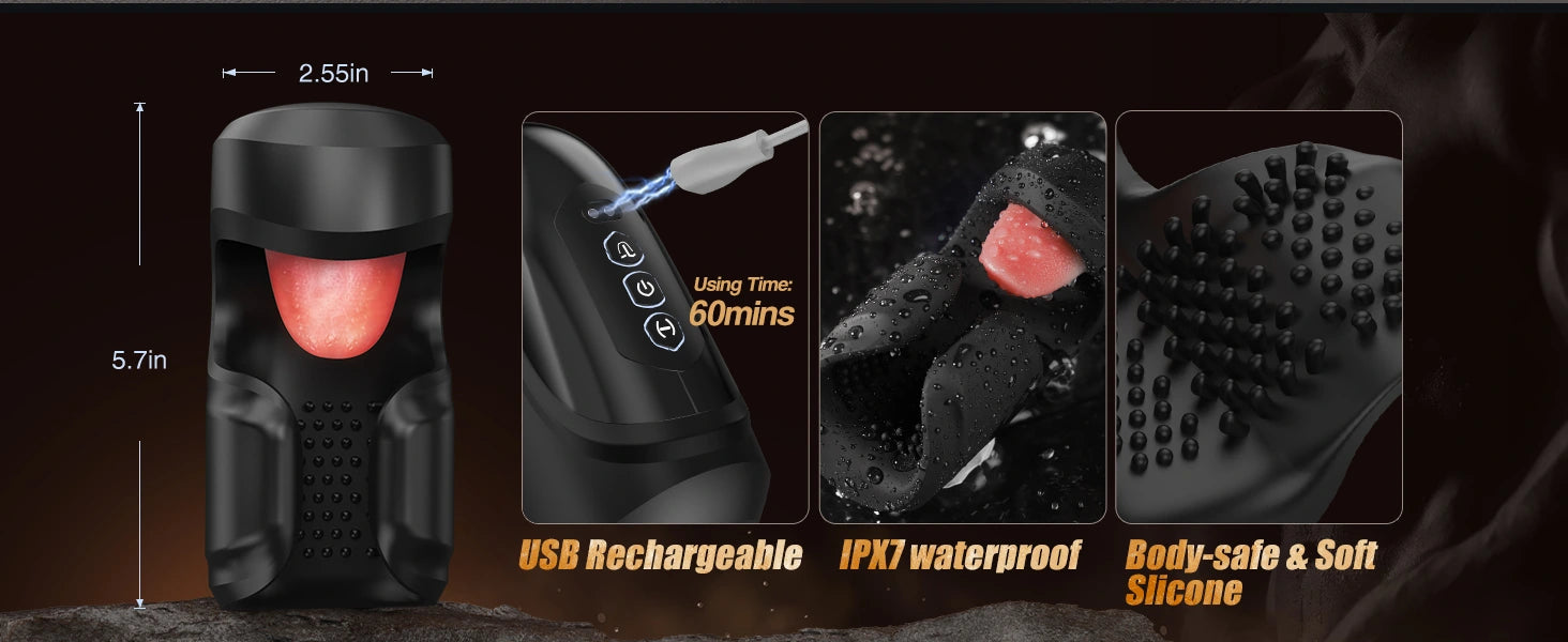 XG18 Penis Training Vibrator with Clamping & Licking Modes detail 9