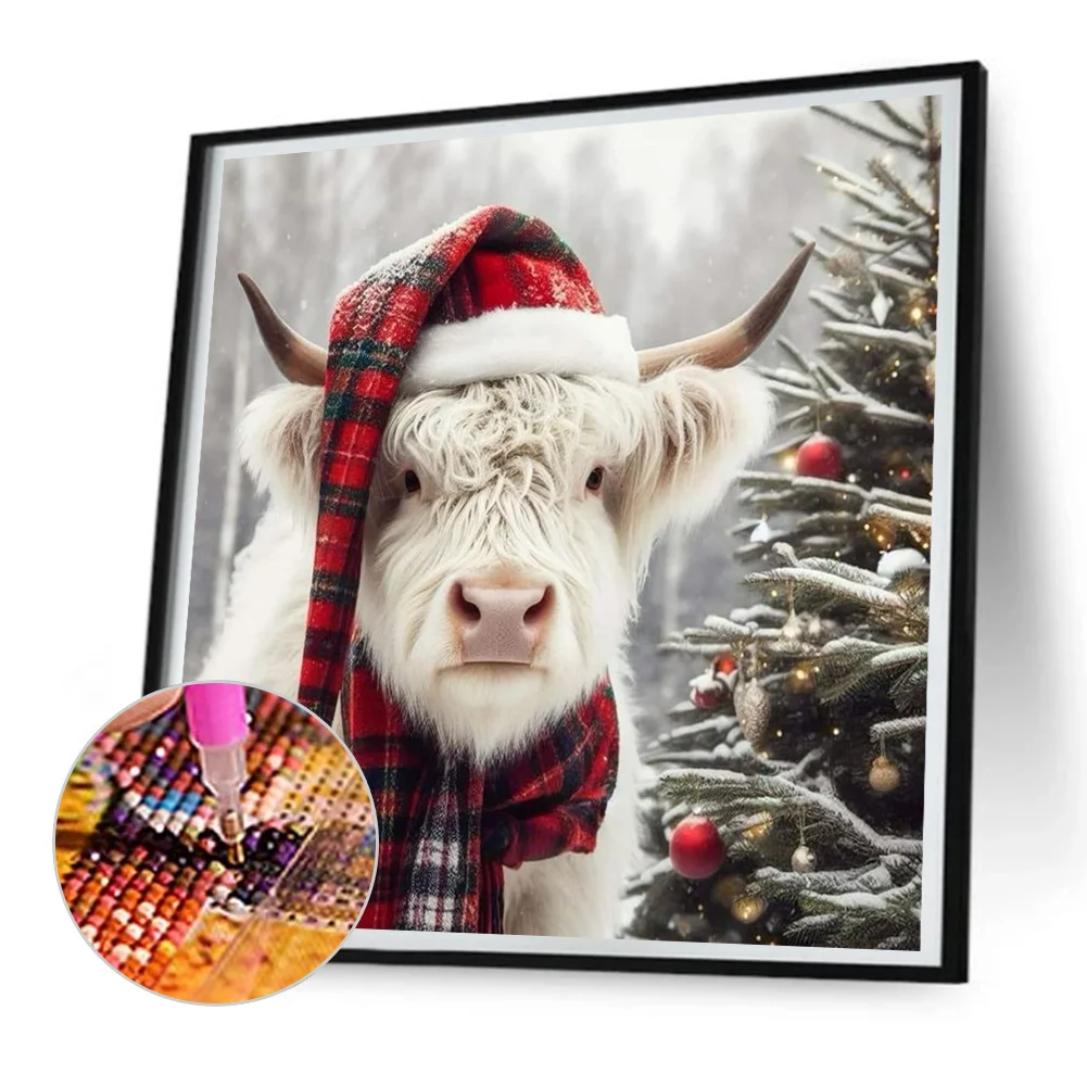 Diamond Painting - Full Round Drill - Christmas Yak(Canvas|30*30cm)