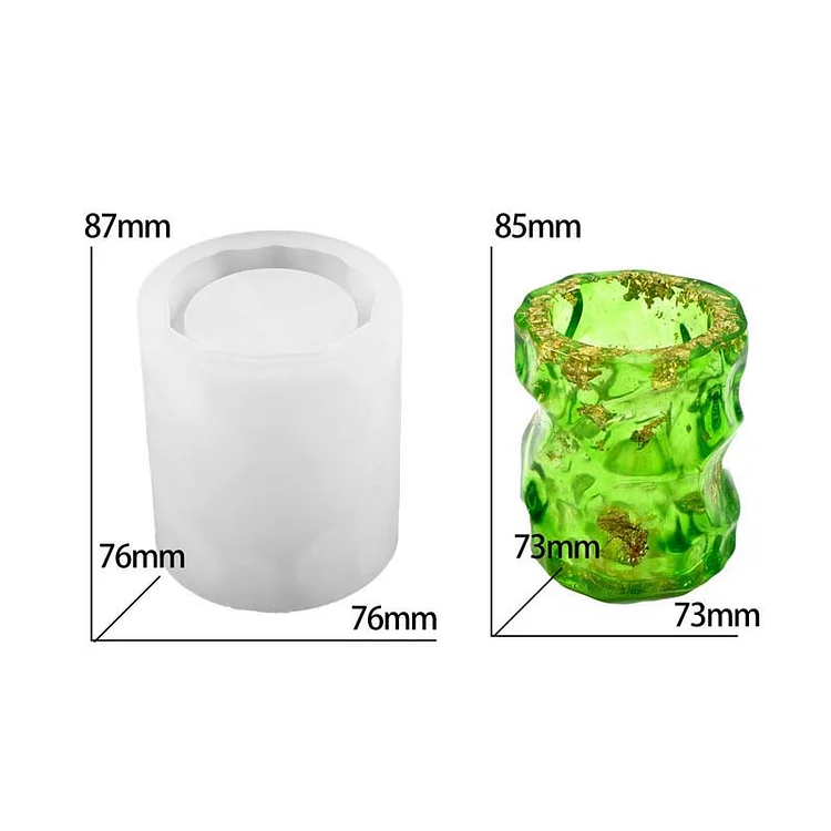 Irregular Round Pen Holder Silicone Mold CrazyMold
