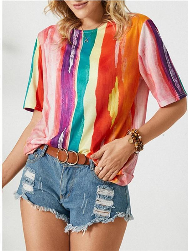 Women Half Sleeve V-neck Solid Color Dress