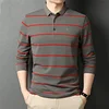 Cotton Striped Polo Shirt [10 Colors]