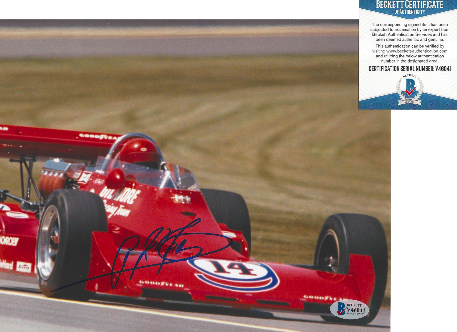 A.J. FOYT SIGNED 8x10 Photo Poster painting INDY 500 CHAMPION DRIVER CAR AJ 9 BECKETT COA BAS