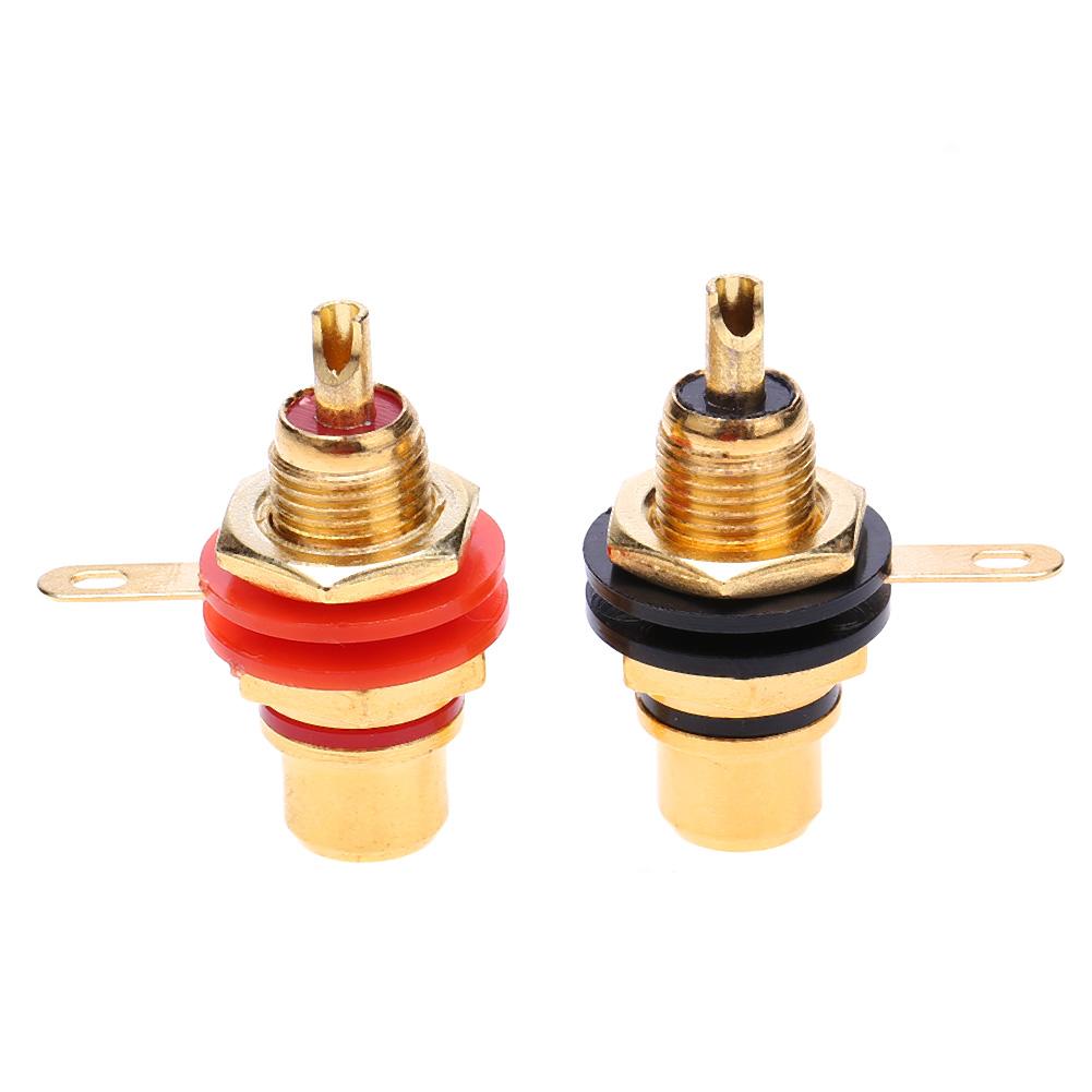 

2pcs RCA Female Socket Connectors Chassis Panel Mount Adapters Audio Plugs, 501 Original
