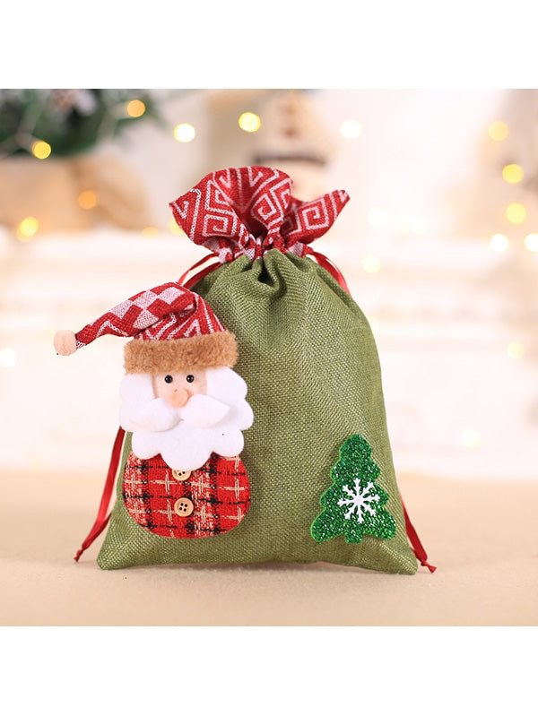 Kid Christmas Tree Santa Cloth Candy Bag-elleschic