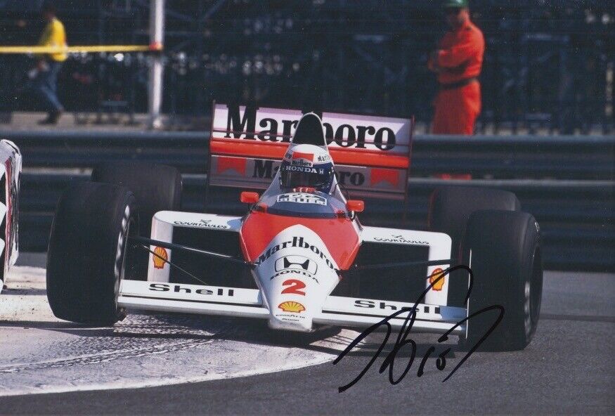 Alain Prost Hand Signed 12x8 Photo Poster painting F1 Autograph Marlboro McLaren