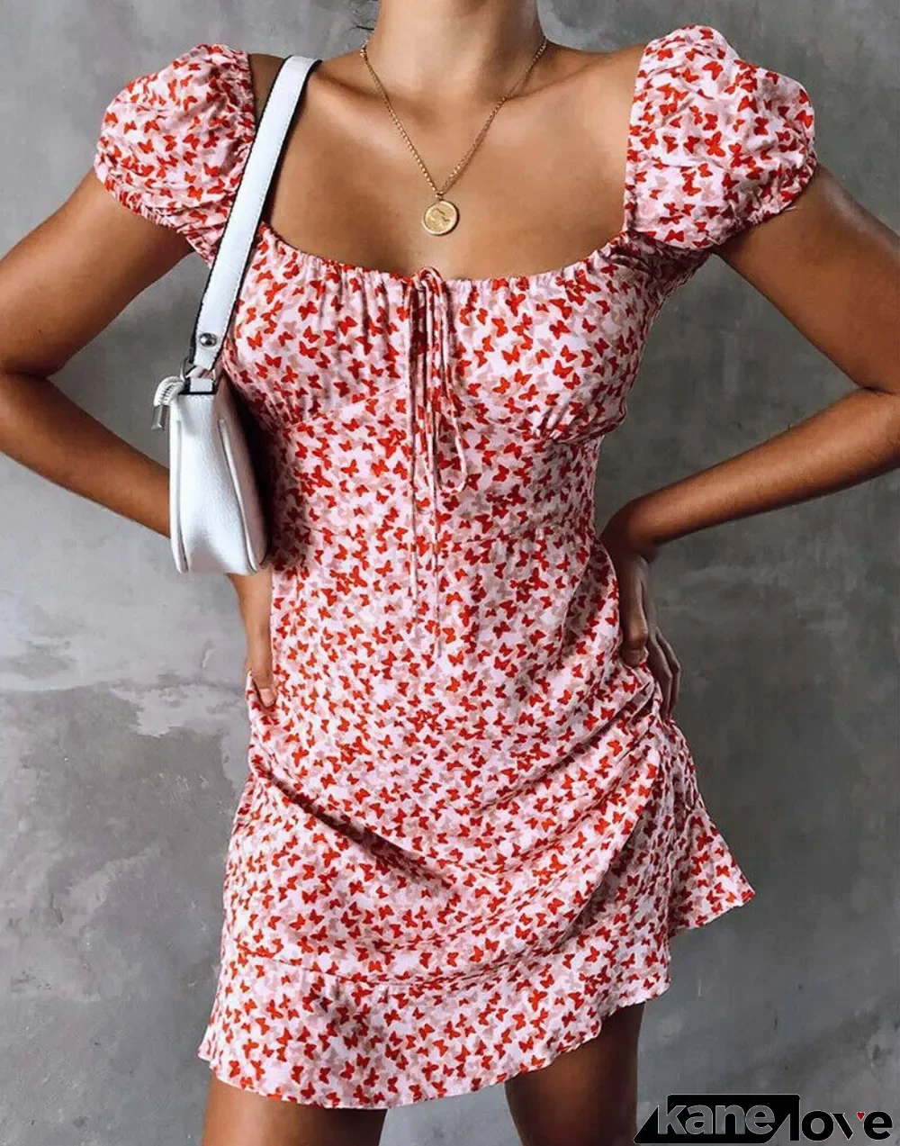 Summer Print Vintage Square A-line Dress