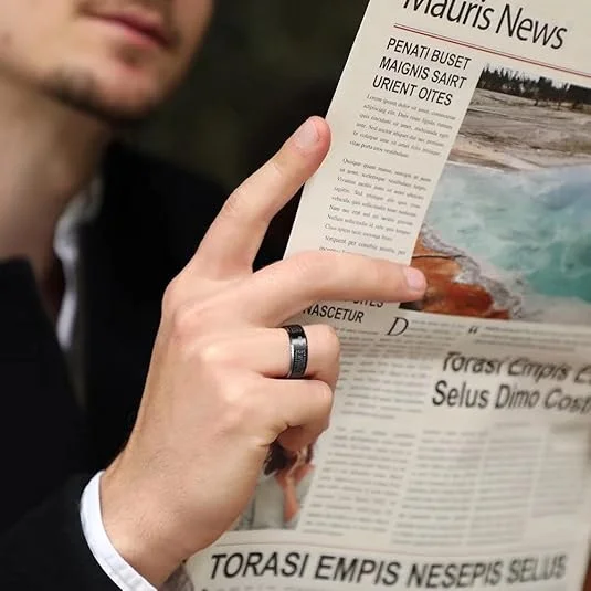 8MM Bible Lords Prayer Cross Scratch Prevention Black Tungsten Rings