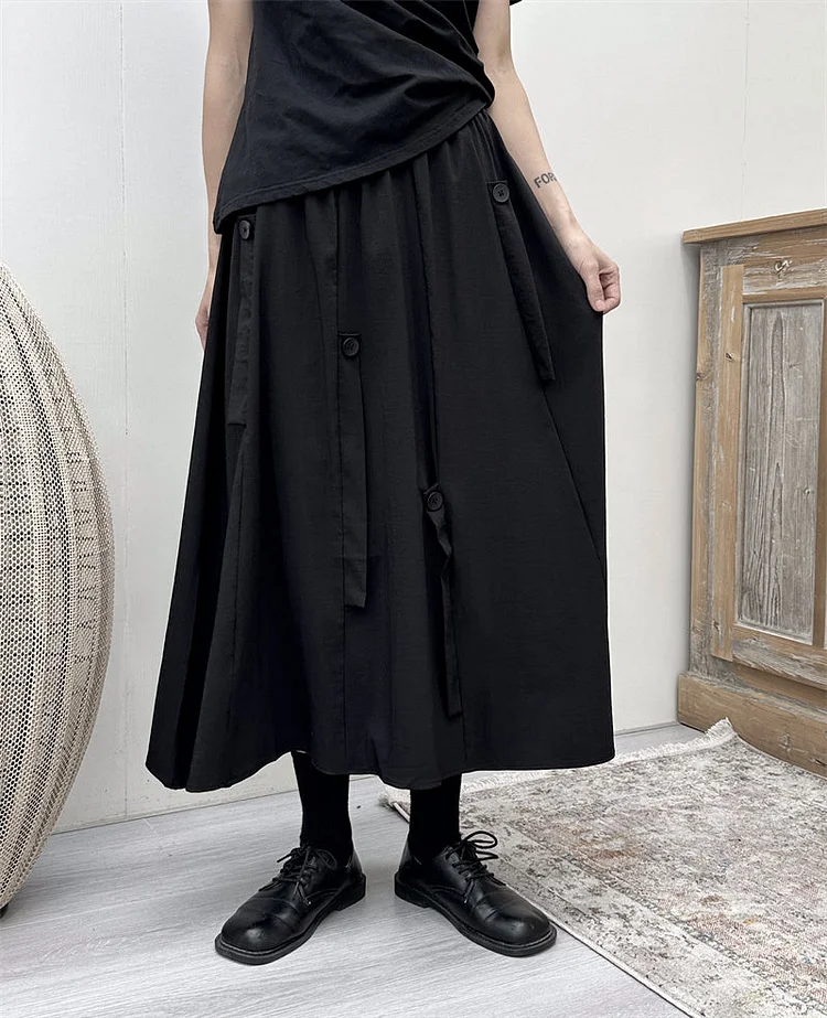 Summer Thin Darkwear Trend Comfortable Vertical Design Skirts-dark style-men's clothing-halloween