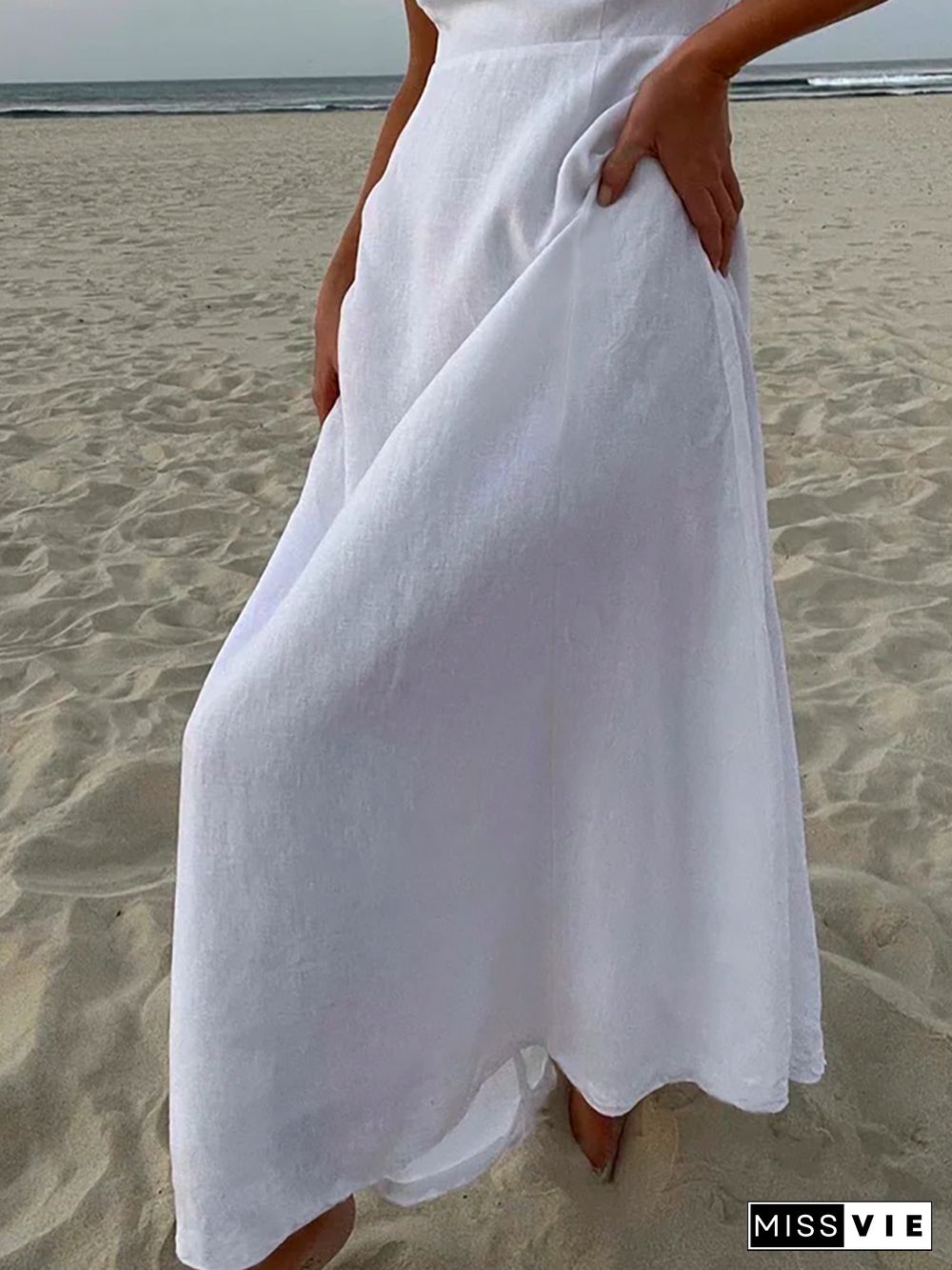 Plus size Casual Plain Sleeveless Dress