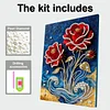 DIY Pearl Painting Red Rose for Home Wall Decor with Frame(40*30cm)