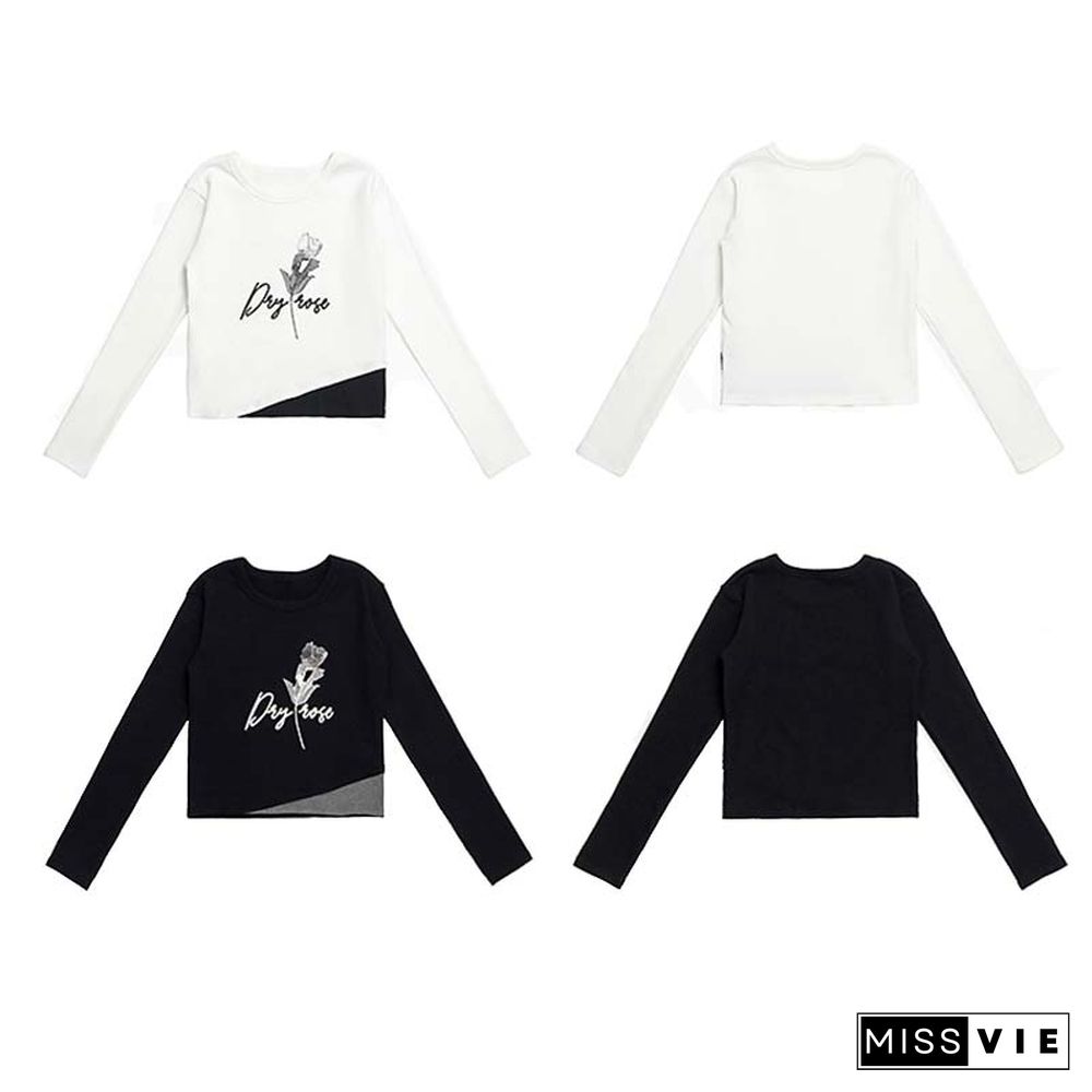 Dry Rose Pattern Print Shirt Hooded Coat