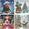 (US Local)4pack Xmas Animal-Crystal Rhinestone Diamond Painting(30x30cm)
