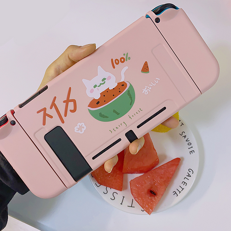 Pink Kawaii Watermelon Cat Pastel Soft Cute Switch Case SP16350