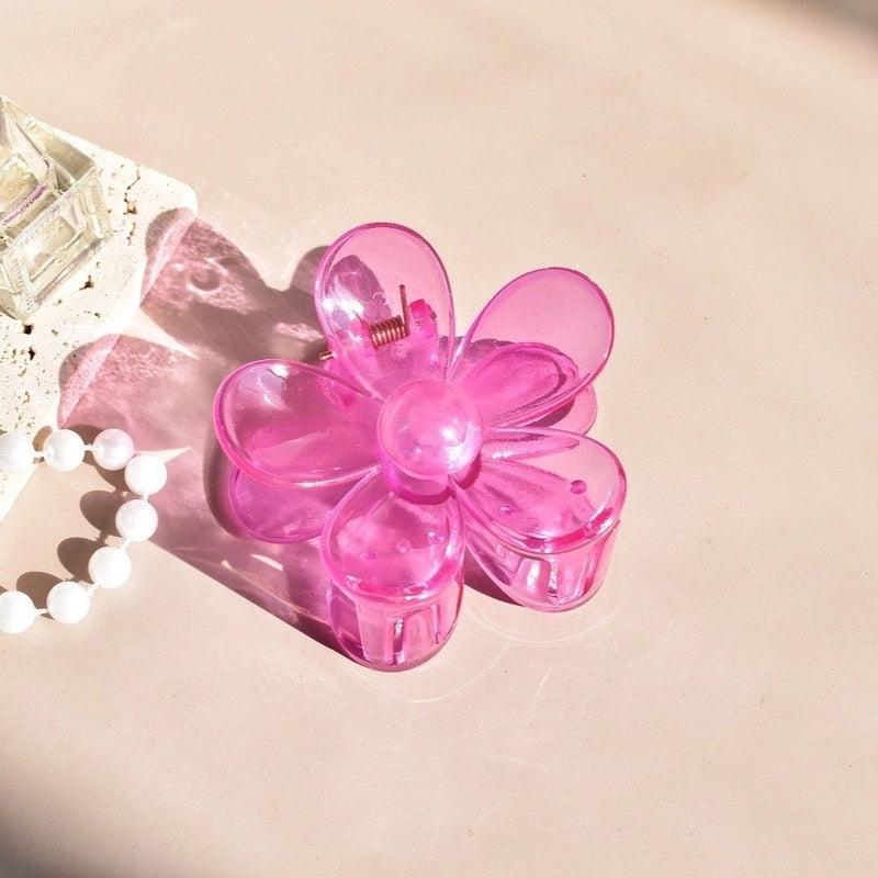 Minimalist Flower Plastic Stoving Varnish Hair Claws 1 Piece