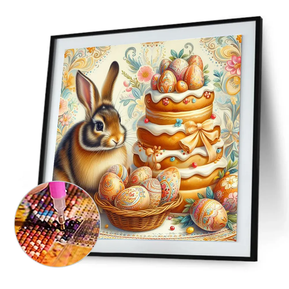 Diamond Painting - Full Round Drill - Easter Bunny Cake(Canvas|30*30cm)