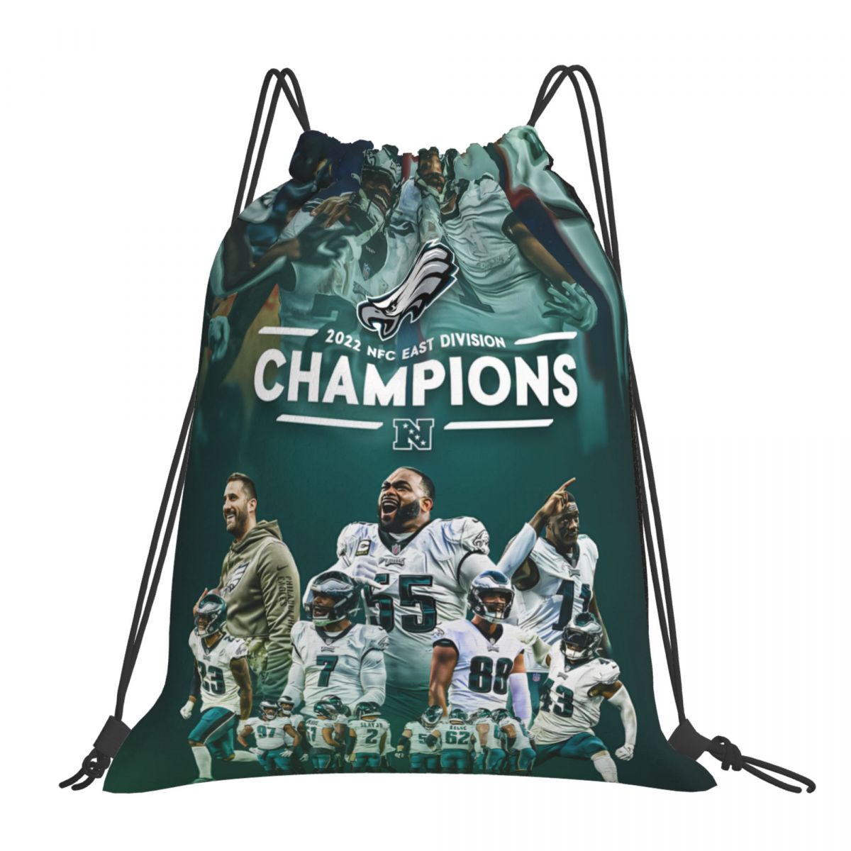 Philadelphia Eagles NFC Champions 2022 Drawstring Bags for School Gym