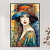 Retro Lady Woman-Full Embroidery 3 Strands 11CT Stamped Cross Stitch-50*75CM-Large Size