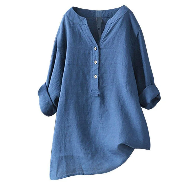 V Neck Cotton Casual Shirts & Tops