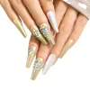 Long Wearing Nails Bling Rhinestone Resin Nails 
