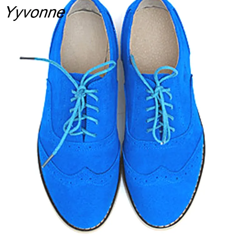 Yyvonne Women's Leather Summer Platform Sneakers Flat Casual Oxford Shoes Loafers Moccasins Spring Vintage for Woman 2023 Trend New