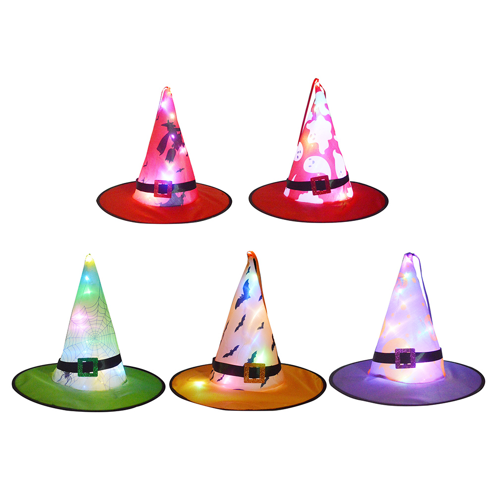 

Halloween Glowing Witch Hat Luminous LED Light Costume Cosplay Props Decor, 501 Original