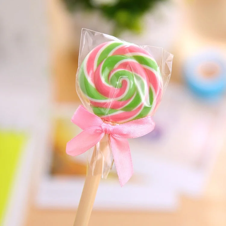 Kawaii School Supply Office Stationery Ballpoint Pen Creative Cute Lollipop Sweet Candy Freebie Styling Novelty Funny Lovely