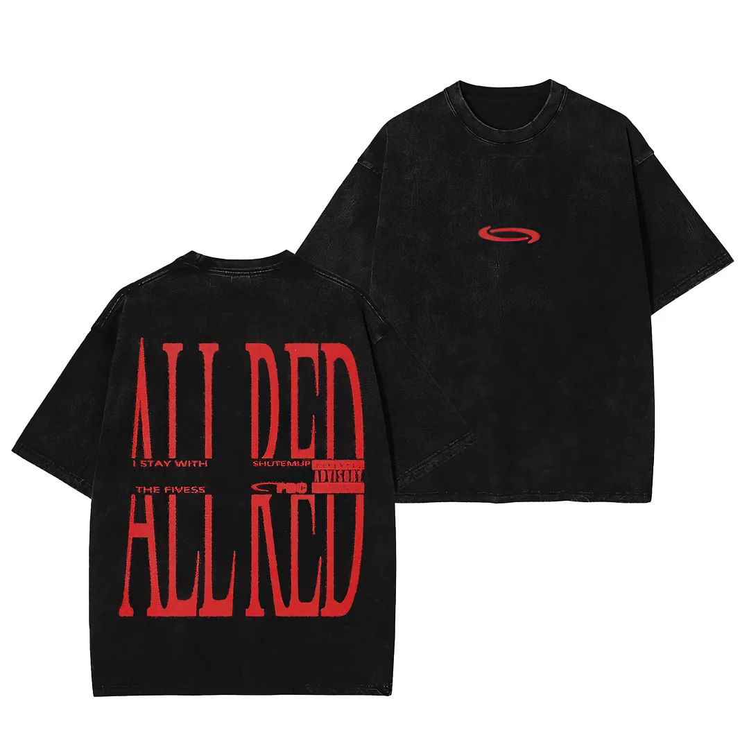 Playboi Carti All Red Vintage Printed Men's Oversized T-Shirts
