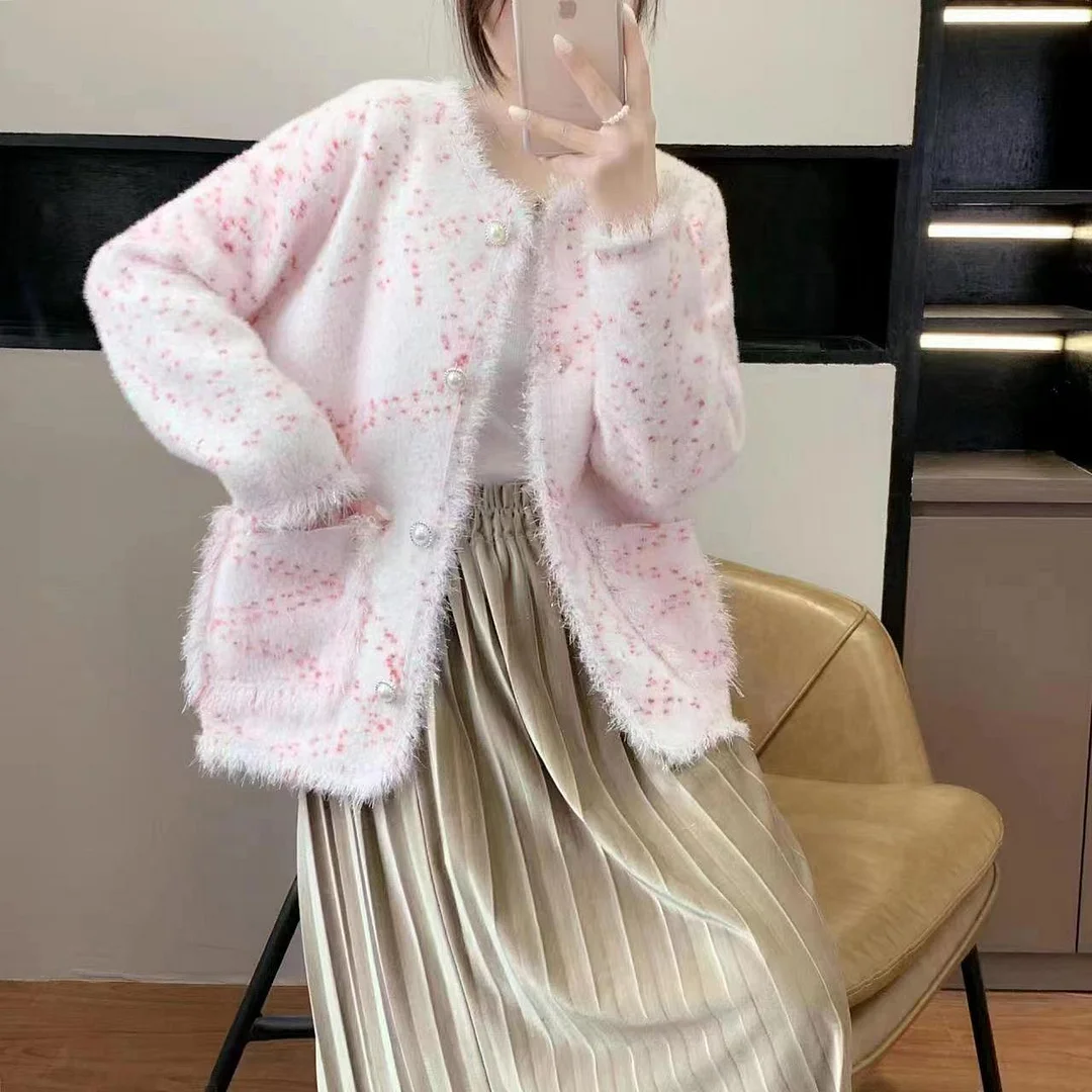 Churchf Churchf Fragrant Wind Fashion Coat Female Spring And Autumn Loose Tassel Short Money Outside The New Imitation Mink Velvet Cardigan