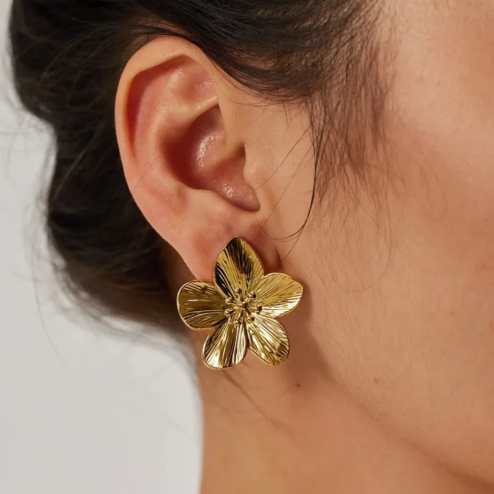 Hibiscus Floral Stud Earrings