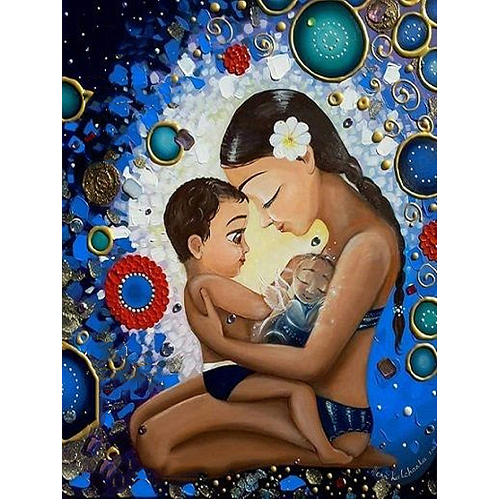 

35*45CM - Round Drill Diamond Painting - Mother and Son, 501 Original